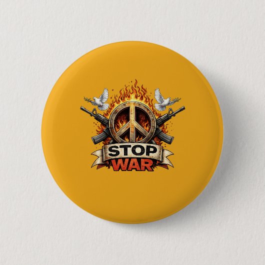 Stop Oorlog Ronde Button 5,7 Cm (Voorkant)
