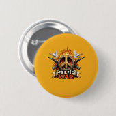 Stop Oorlog Ronde Button 5,7 Cm (Voorkant /achterkant)