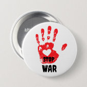 Stop oorlog ronde button 7,6 cm (Voorkant /achterkant)