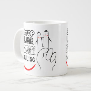 Stop Oorlog Start Glimlachen Grote Koffiekop