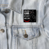 Stop Oorlog Start Lachend Vredesteken Grappige Tek Vierkante Button 5,1 Cm (In situ)