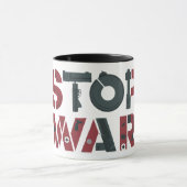 Stop oorlog, vrede mok (Midden)