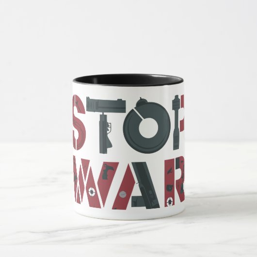 Stop oorlog, vrede mok (Midden)