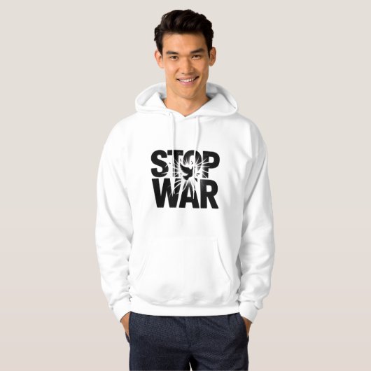 stop oorlog, zwart-wit, T-shirt (Voorkant volledig)