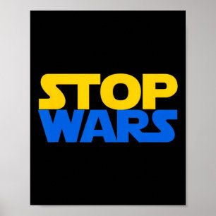 Stop Oorlogen Oekraine Slava Oekraïense Vlag Zonne Poster