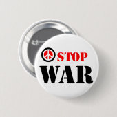 Stop oorlogsslogan ronde button 5,7 cm (Voorkant /achterkant)