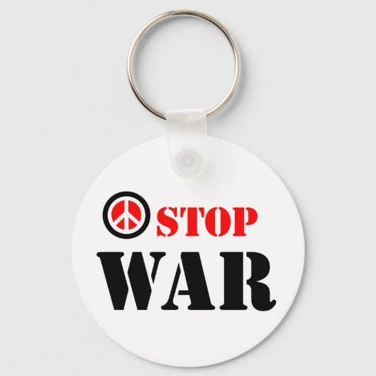 Stop oorlogsslogan sleutelhanger (Voorkant)