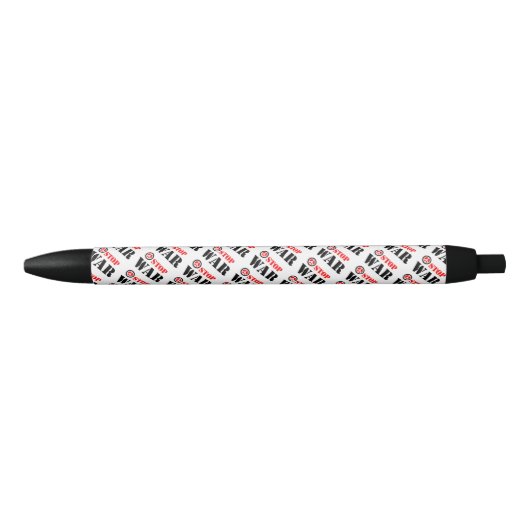 Stop oorlogsslogan zwarte inkt pen (Voorkant)