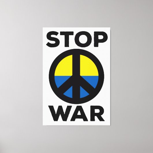 Stop oorlogsvlag Oekraïne Canvas Print (Voorkant)
