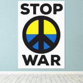 Stop oorlogsvlag Oekraïne Canvas Print (Insitu (Houten vloer))