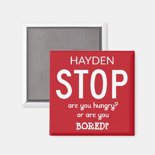 Stop Over Eating Personalised Diet Help Slogan Magneet (Voorkant / Achterkant)