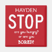 Stop Over Eating Personalised Diet Help Slogan Magneet (Voorkant)