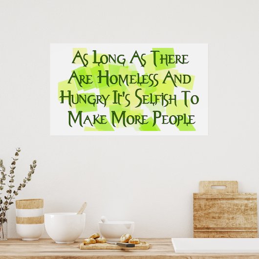 Stop overbevolken poster (Keuken)