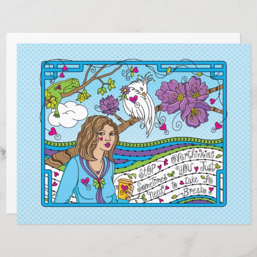 Stop overdenking_Platte papiervellen 11 x 8,5 inch (Voorkant / Achterkant)