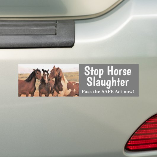 Stop Paardenslacht Bumpersticker (Op auto)