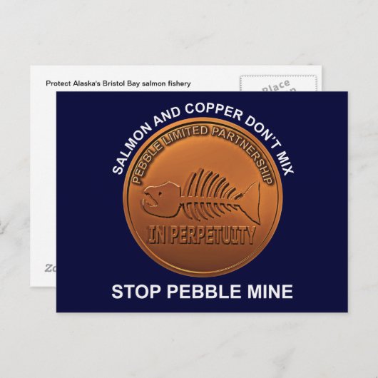 Stop Pebble Mine - Pebble Mine Penny Briefkaart (Voorkant / Achterkant)