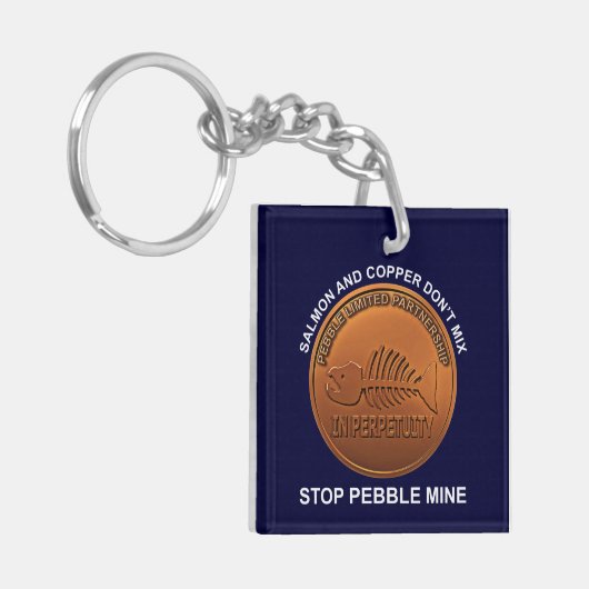 Stop Pebble Mine - Pebble Mine Penny Sleutelhanger (Voorkant Links)