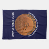 Stop Pebble Mine - Pebble Mine Penny Theedoek (Horizontaal)