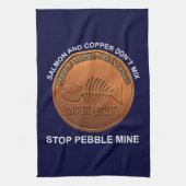 Stop Pebble Mine - Pebble Mine Penny Theedoek (Verticaal)