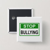 Stop pesten bord groen vierkante button 5,1 cm (Voorkant /achterkant)