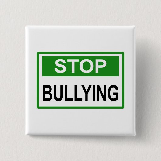 Stop pesten bord groen vierkante button 5,1 cm (Voorkant)