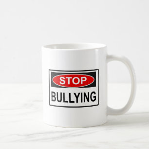 Stop pesten bord rood koffiemok