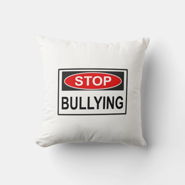 Stop pesten bord rood kussen (Voorkant)