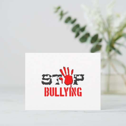 Stop pesten briefkaart (Staand voorkant)