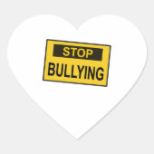 Stop pesten Geel Hart Sticker (Voorkant)