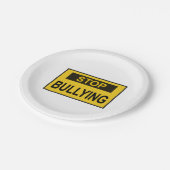 Stop pesten Geel Papieren Bordje (Gekanteld)