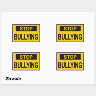 Stop pesten Geel Rechthoekige Sticker