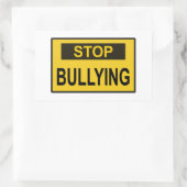 Stop pesten Geel Rechthoekige Sticker (Tas)