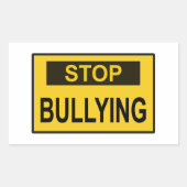 Stop pesten Geel Rechthoekige Sticker (Voorkant)