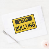 Stop pesten Geel Rechthoekige Sticker (Envelop)