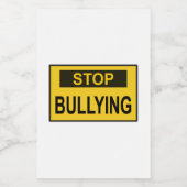 Stop pesten Geel Voedselcontainer Etiket (Enkel label)