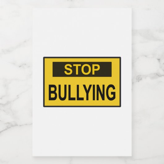 Stop pesten Geel Voedselcontainer Etiket (Enkel label)