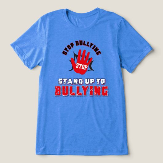 Stop Pesten - Kom Op Tegen Pesters Tri-Blend Shirt (Design voorkant)