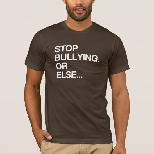 STOP PESTEN OF ANDERS... T-SHIRT (Voorkant)