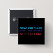 Stop pesten tegen pesterijen vierkante button 5,1 cm (Voorkant /achterkant)