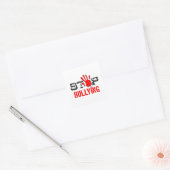 Stop pesten vierkante sticker (Envelop)