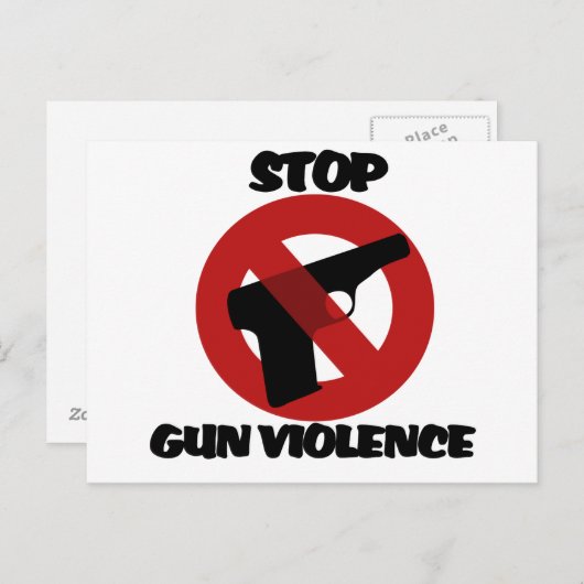 Stop Pistool Geweld Briefkaart (Voorkant / Achterkant)