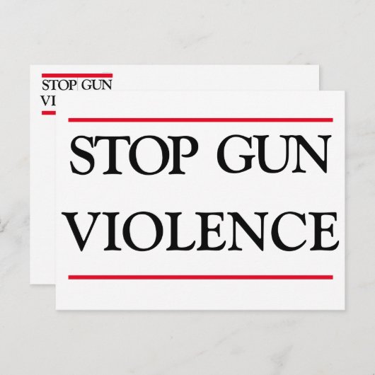 Stop Pistool Geweld Briefkaart (Voorkant / Achterkant)