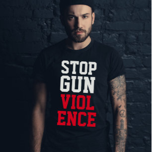 Stop pistool geweld in de wereld t-shirt