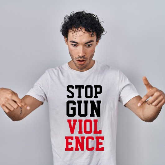 Stop pistool geweld in de wereld t-shirt