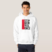 Stop pistool geweld politiek inspirerend citaat hoodie (Voorkant volledig)