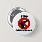 Stop Pistool Geweld Ronde Button 5,7 Cm (Voorkant /achterkant)