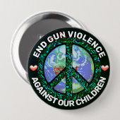 Stop Pistool geweld tegen onze kinderen. Car Magne Ronde Button 4,0 Cm (Voorkant /achterkant)