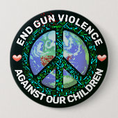 Stop Pistool geweld tegen onze kinderen. Car Magne Ronde Button 4,0 Cm (Voorkant)