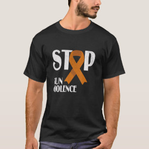 Stop Pistool Violence Oranje lint voor bewustzijns T-shirt