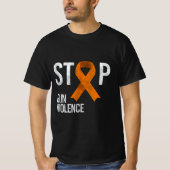 Stop Pistool Violence Oranje Ribbon for Awareness T-shirt (Voorkant)